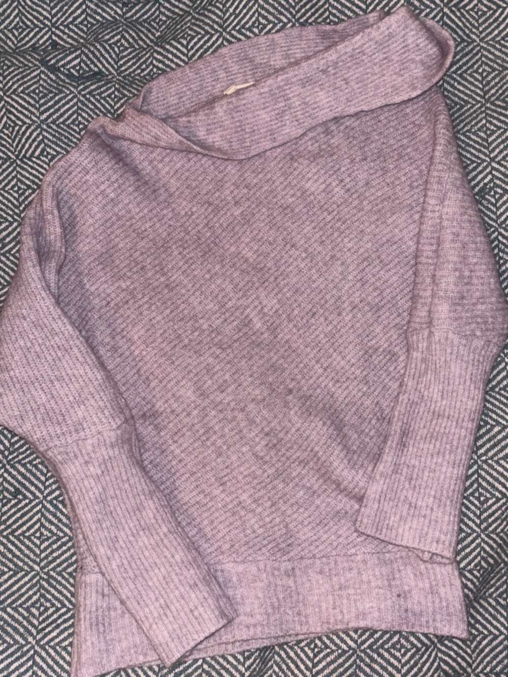 Moth Lavender Ribbed Cowl Neck Sweater